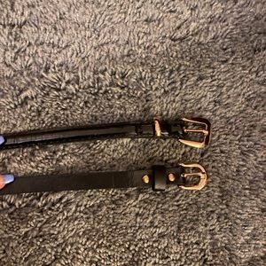 Black faux leather belt bundle